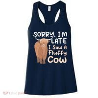 Sorry I'm Late I Saw A Fluffy Cow Highland Cow Breeder Women's Tank Top thumb 0