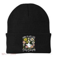 Sorry Im Late I Was Dilly Dallying Floral Goose Lover Funny Beanie thumb 0