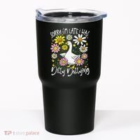 Sorry Im Late I Was Dilly Dallying Floral Goose Lover Funny Tumbler thumb 0
