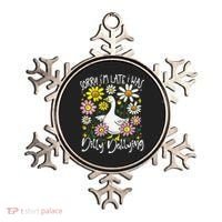 Sorry Im Late I Was Dilly Dallying Floral Goose Lover Funny Ornament thumb 0