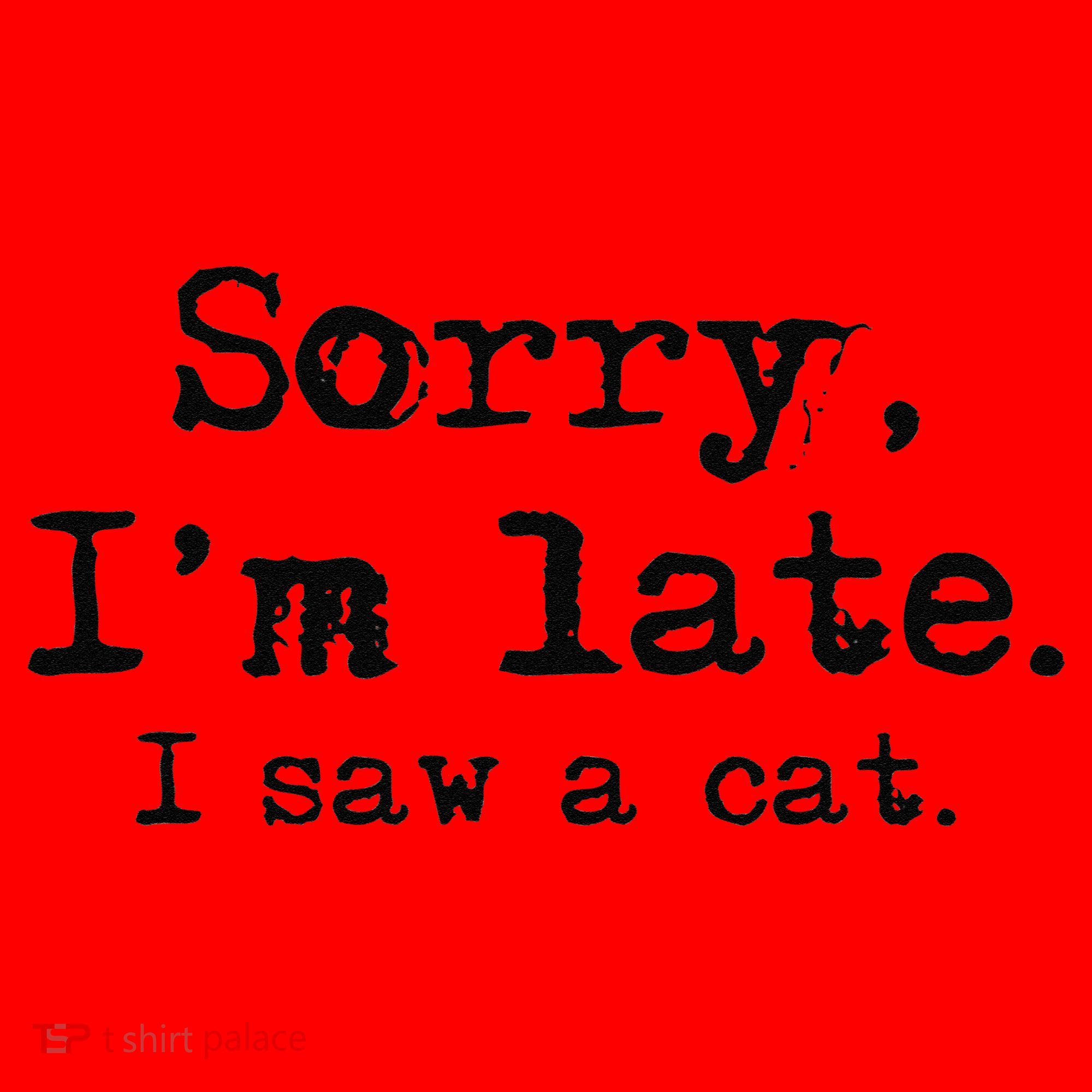 Sorry Im Late I Saw A Cat Funny Saying Santa Hat