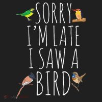Sorry IM Late I Saw A Bird Cute Bird Lover Birding Golf Towel thumb 3