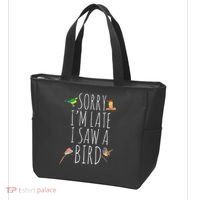Sorry IM Late I Saw A Bird Cute Bird Lover Birding Tote Bag thumb 3