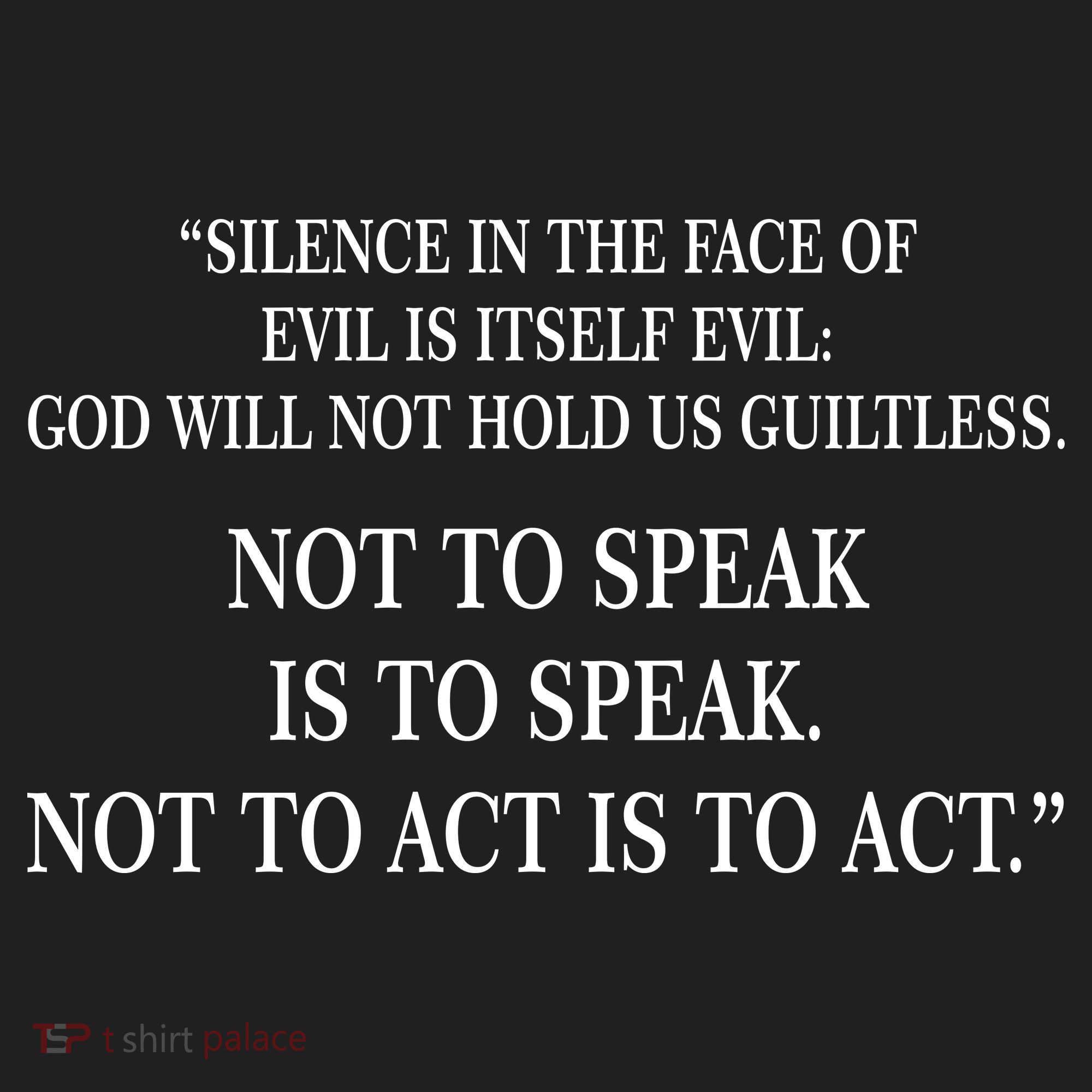 Silence In The Face Of Evil Quote Beanie