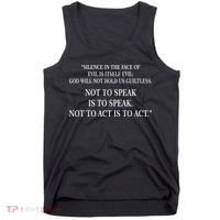 Silence In The Face Of Evil Quote Tank Top thumb 0