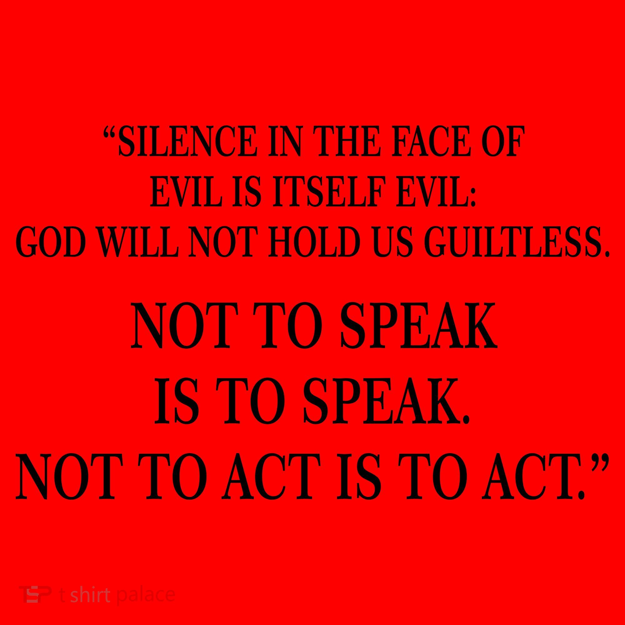 Silence In The Face Of Evil Quote Santa Hat