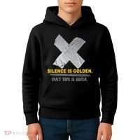 Silence Is Golden Duct Tape Is Silver Kids Hoodie thumb 4