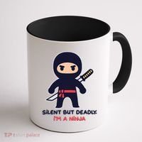 Silent But Deadly I'm A Ninja Coffee Mug thumb 1