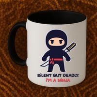 Silent But Deadly I'm A Ninja Coffee Mug thumb 2