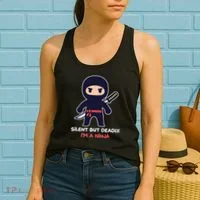 Silent But Deadly I'm A Ninja Women's Tank Top thumb 2