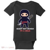 Silent But Deadly I'm A Ninja Baby Bodysuit thumb 0