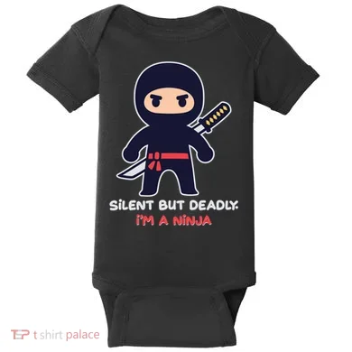 Silent But Deadly I'm A Ninja Baby Bodysuit