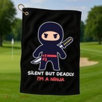 Silent But Deadly I'm A Ninja Golf Towel thumb 1