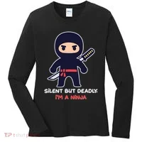 Silent But Deadly I'm A Ninja Women's Long Sleeve Shirt thumb 0