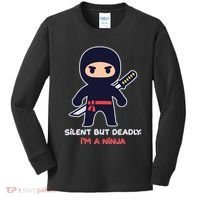 Silent But Deadly I'm A Ninja Kids Long Sleeve Shirt thumb 0