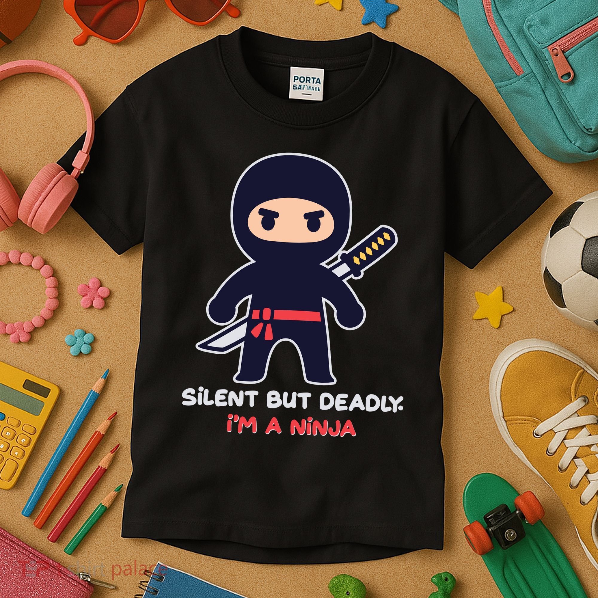 Silent But Deadly I'm A Ninja Kids T-Shirt
