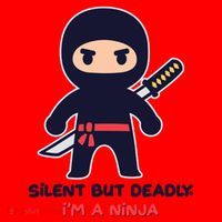 Silent But Deadly I'm A Ninja Santa Hat thumb 1
