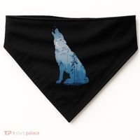 Silhouette Of The Howling Wolf USA-Made Doggie Bandana thumb 0