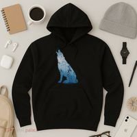 Silhouette Of The Howling Wolf Hoodie thumb 3