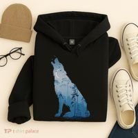 Silhouette Of The Howling Wolf Hoodie thumb 4