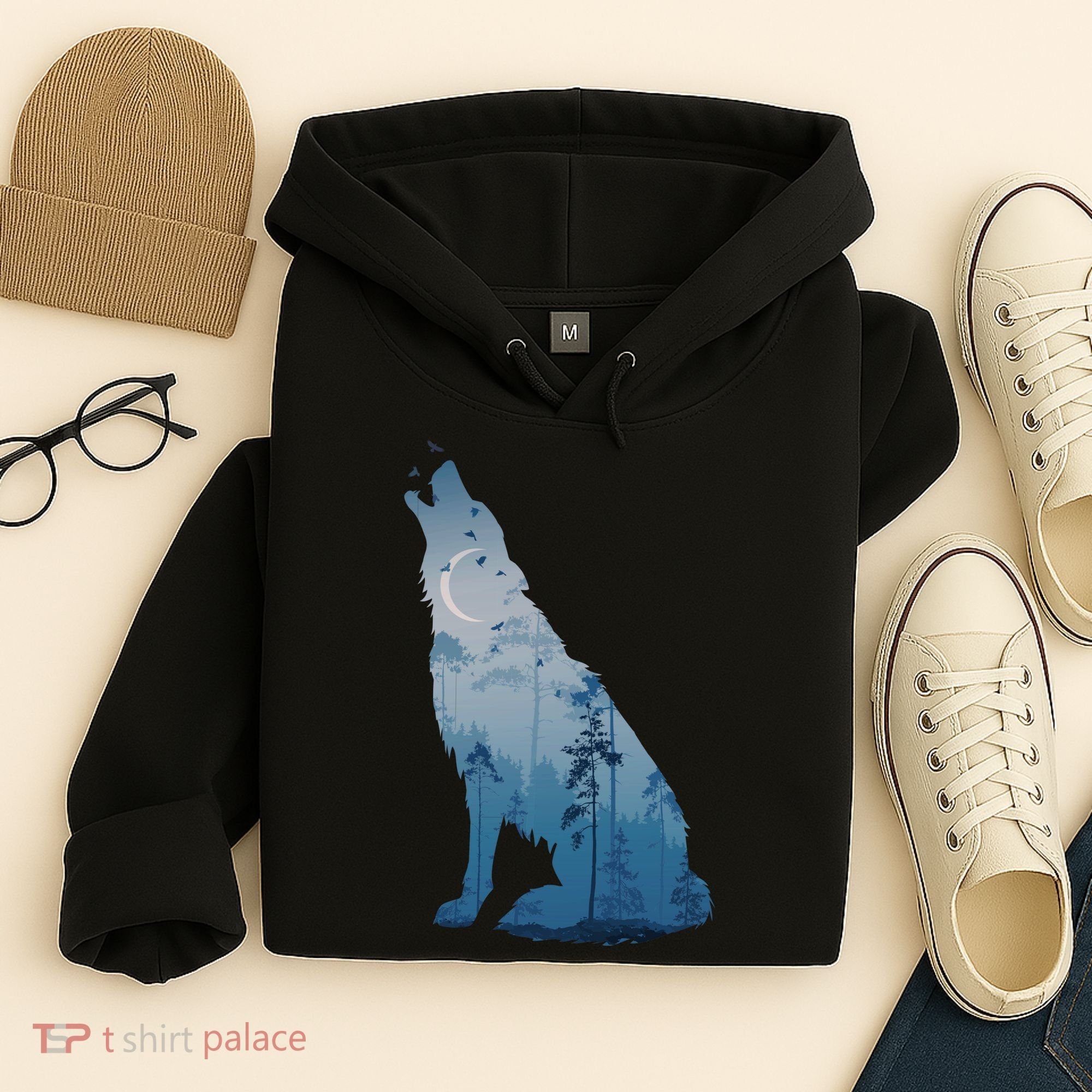 Silhouette Of The Howling Wolf Hoodie