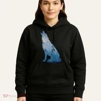 Silhouette Of The Howling Wolf Hoodie thumb 5