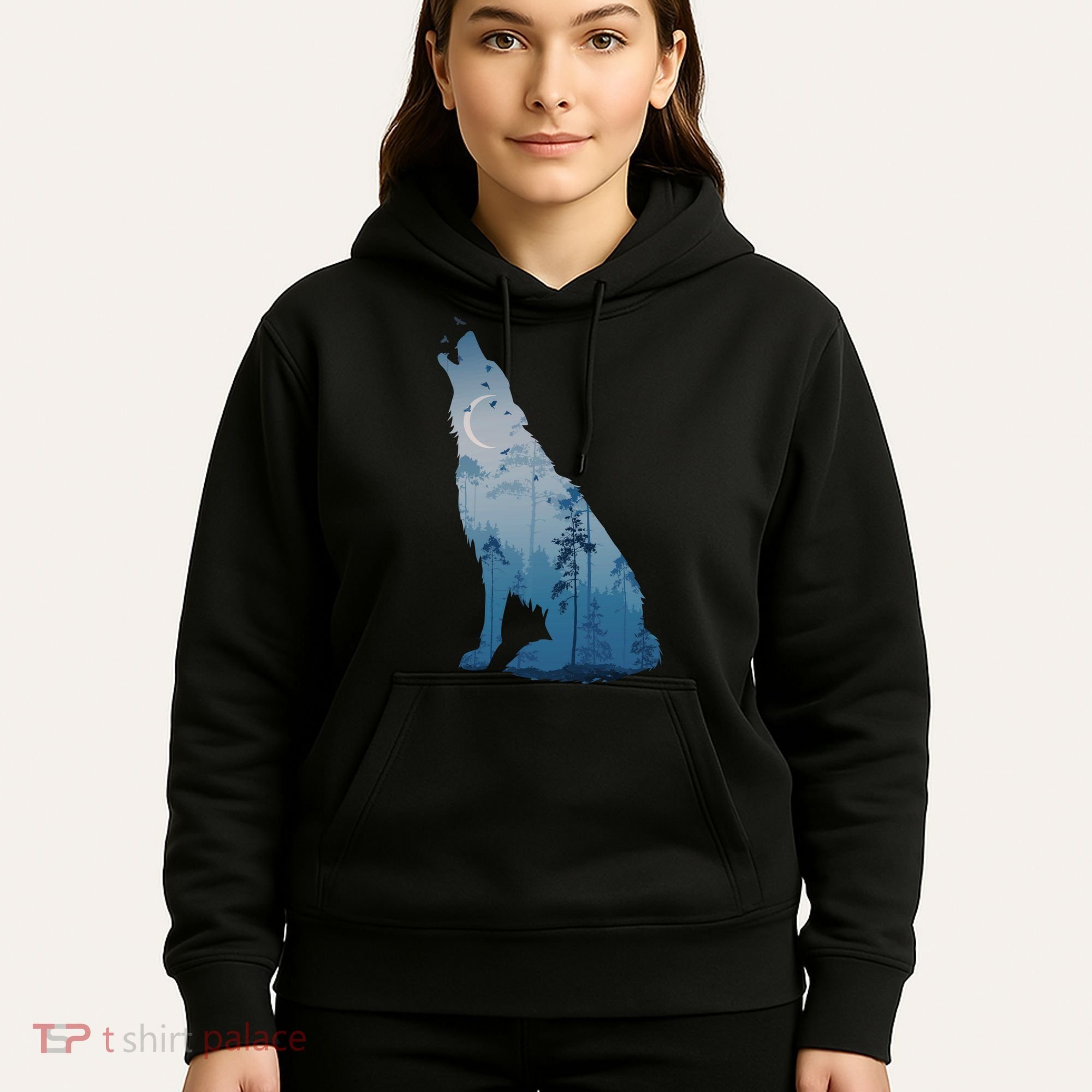 Silhouette Of The Howling Wolf Hoodie