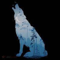 Silhouette Of The Howling Wolf Apron thumb 3