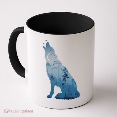 Silhouette Of The Howling Wolf Coffee Mug