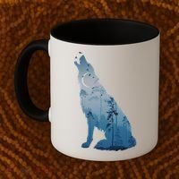 Silhouette Of The Howling Wolf Coffee Mug thumb 2