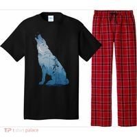 Silhouette Of The Howling Wolf Pajama Set thumb 0