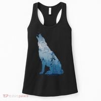 Silhouette Of The Howling Wolf Women's Tank Top thumb 0