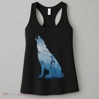 Silhouette Of The Howling Wolf Women's Tank Top thumb 3