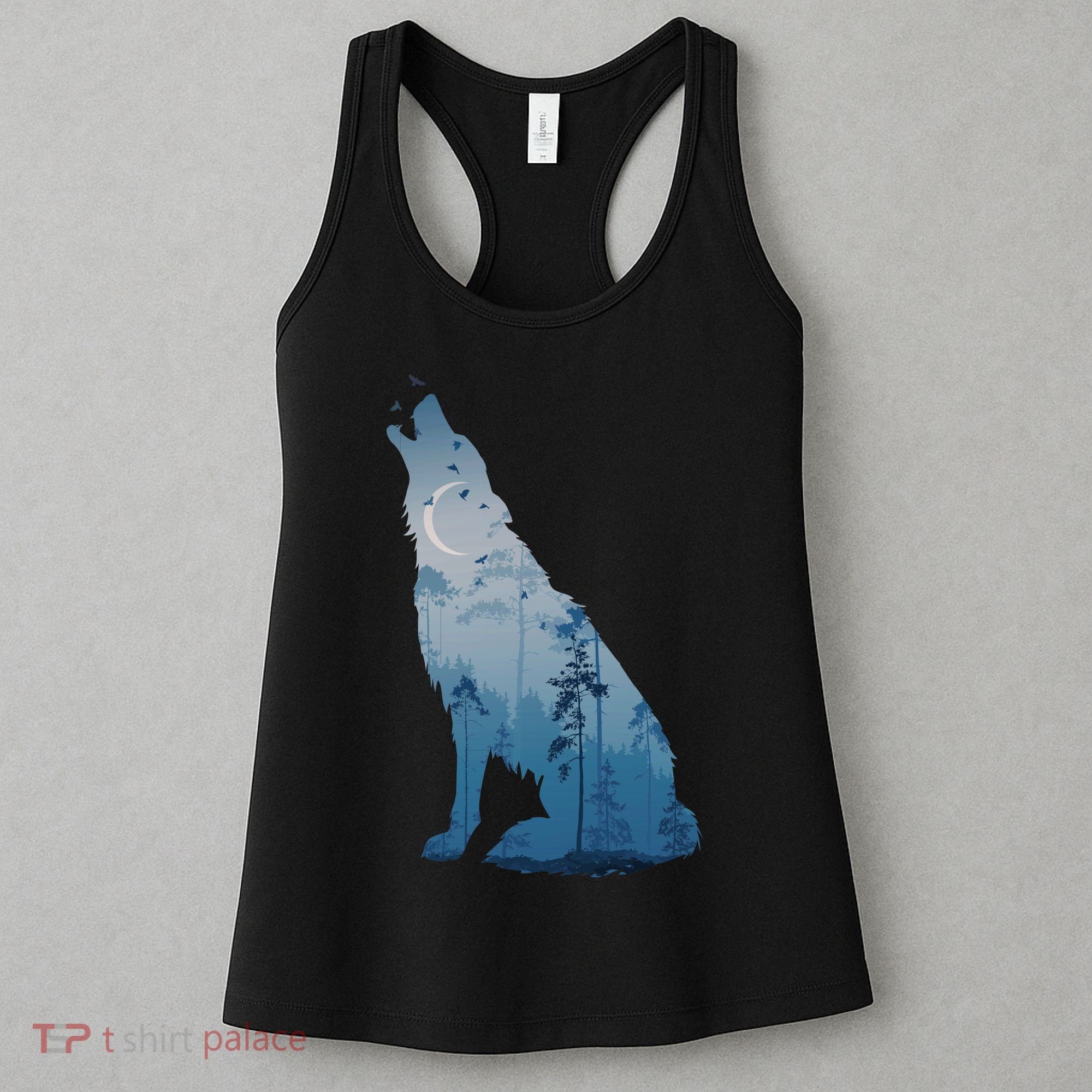 Silhouette Of The Howling Wolf Women's Tank Top