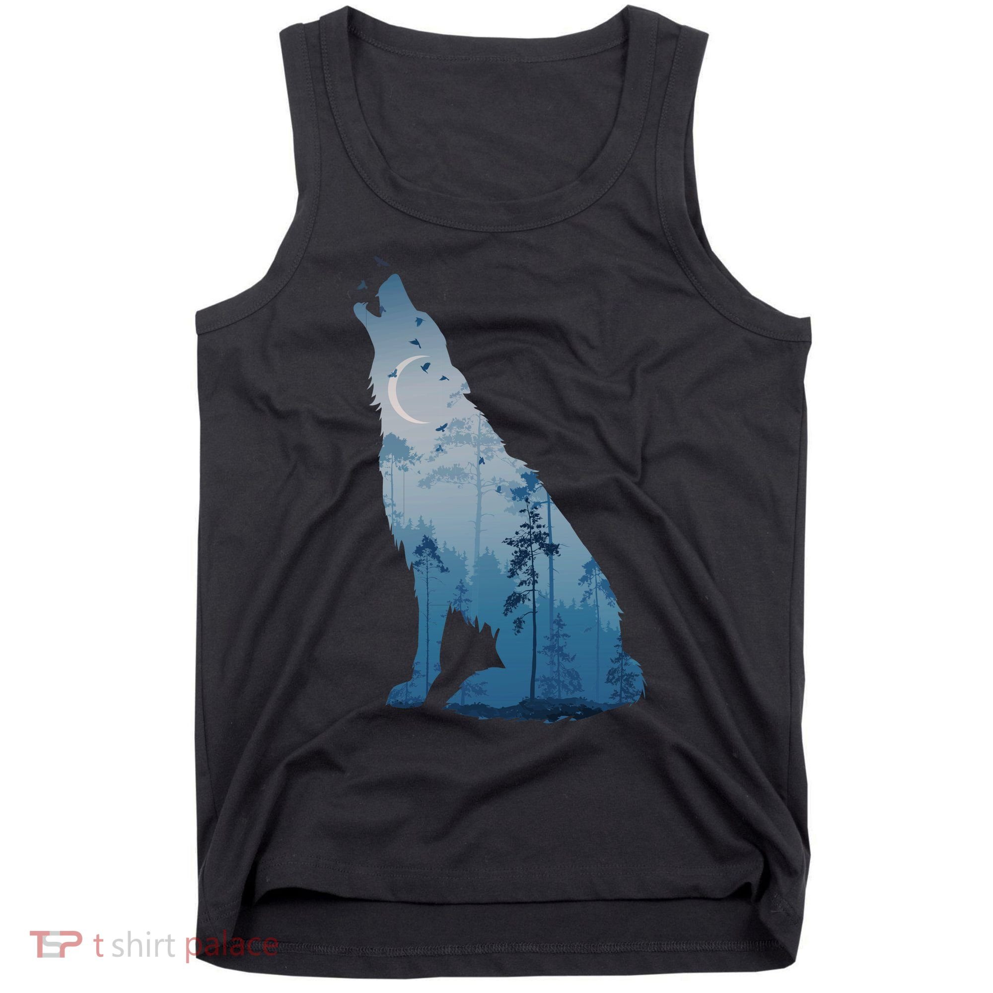 Silhouette Of The Howling Wolf Tank Top