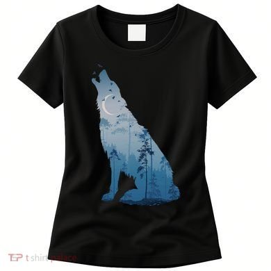 Silhouette Of The Howling Wolf Women's T-Shirt