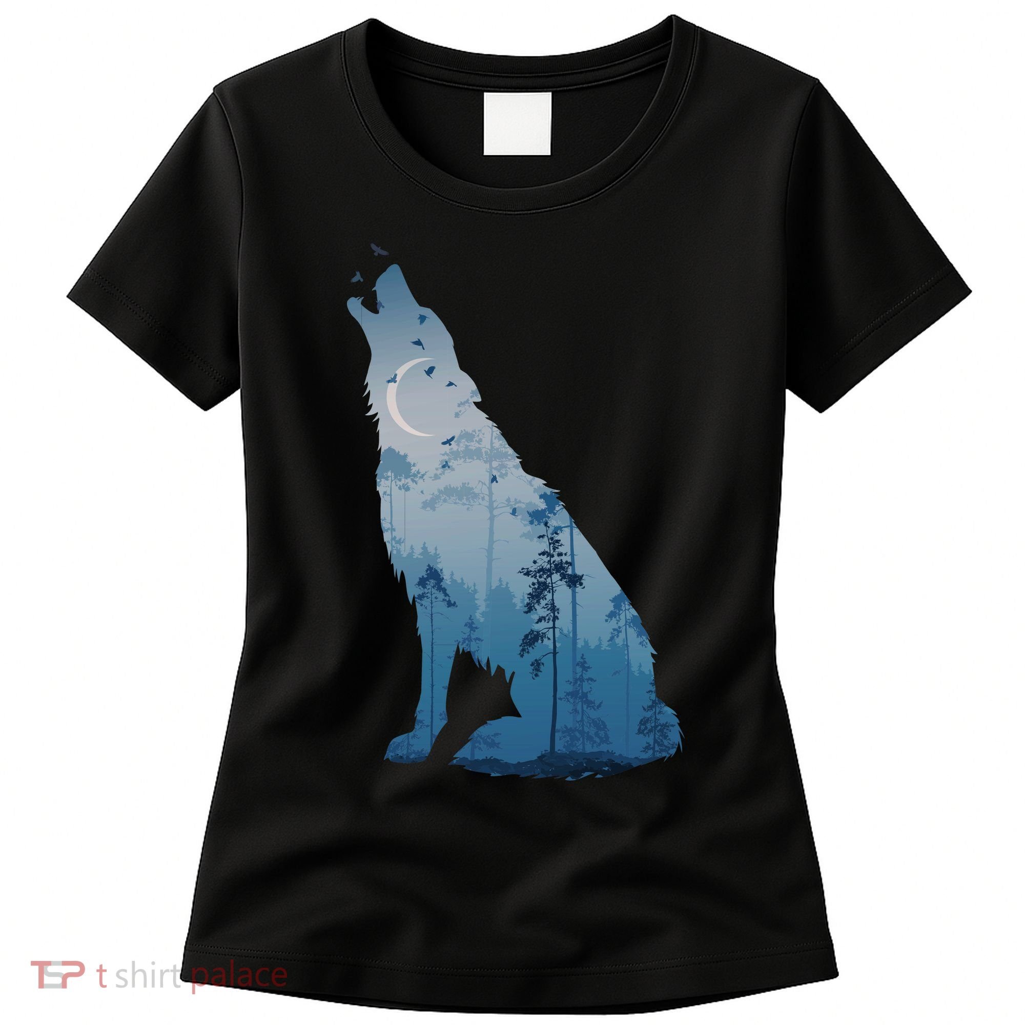 Silhouette Of The Howling Wolf Women's T-Shirt
