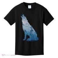Silhouette Of The Howling Wolf Kids T-Shirt thumb 0