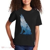 Silhouette Of The Howling Wolf Kids T-Shirt thumb 2
