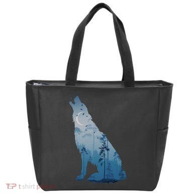 Silhouette Of The Howling Wolf Tote Bag