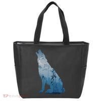Silhouette Of The Howling Wolf Tote Bag thumb 0