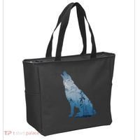 Silhouette Of The Howling Wolf Tote Bag thumb 2