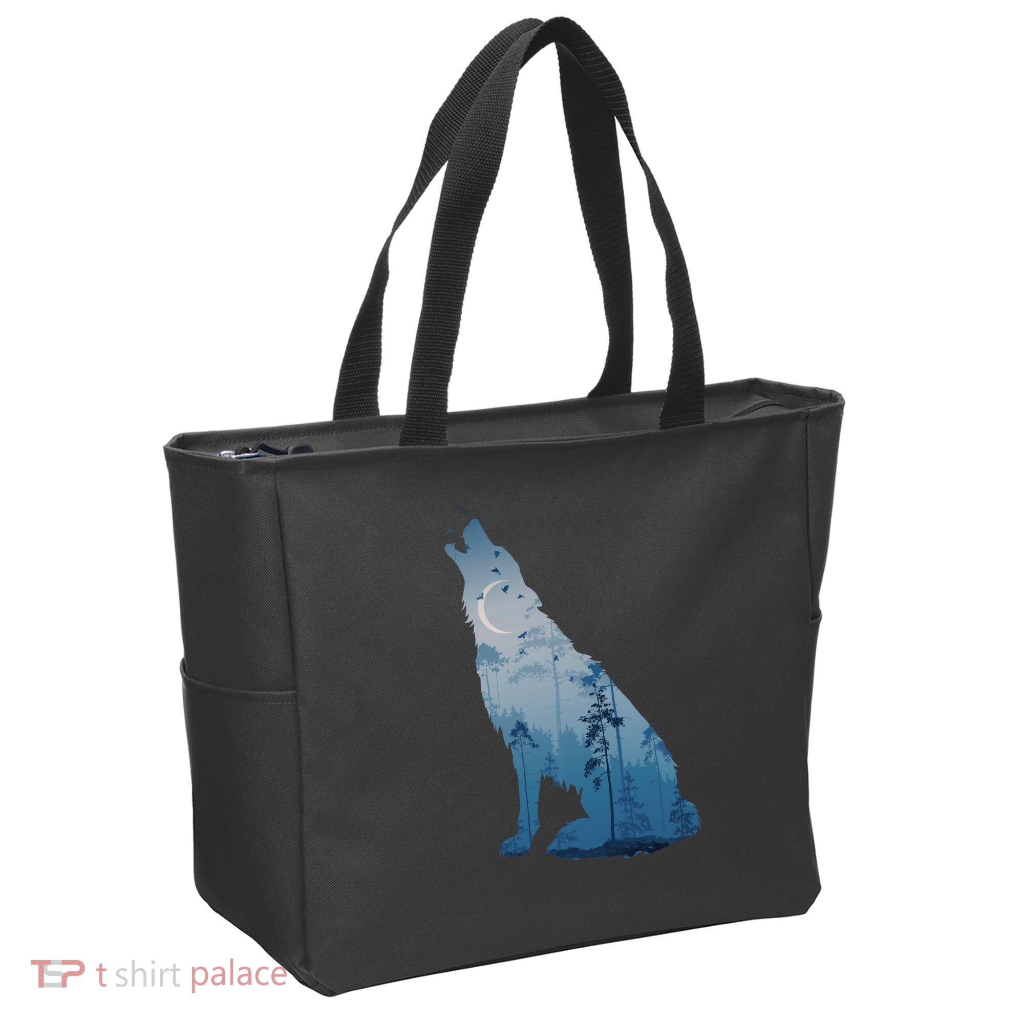 Silhouette Of The Howling Wolf Tote Bag
