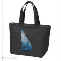 Silhouette Of The Howling Wolf Tote Bag thumb 3