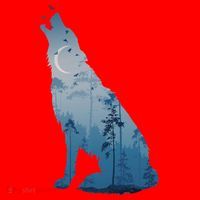 Silhouette Of The Howling Wolf Santa Hat thumb 1