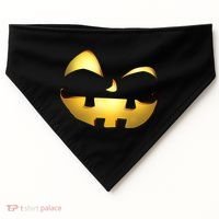 Silly Cool Jack O Lantern Face USA-Made Doggie Bandana thumb 0