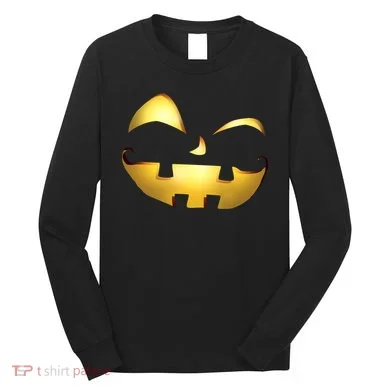 Silly Cool Jack O Lantern Face Long Sleeve Shirt