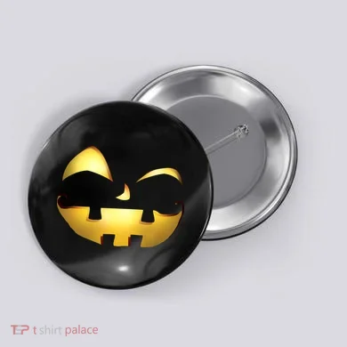 Silly Cool Jack O Lantern Face Button