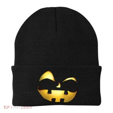 Silly Cool Jack O Lantern Face Beanie