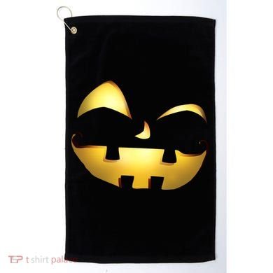 Silly Cool Jack O Lantern Face Golf Towel